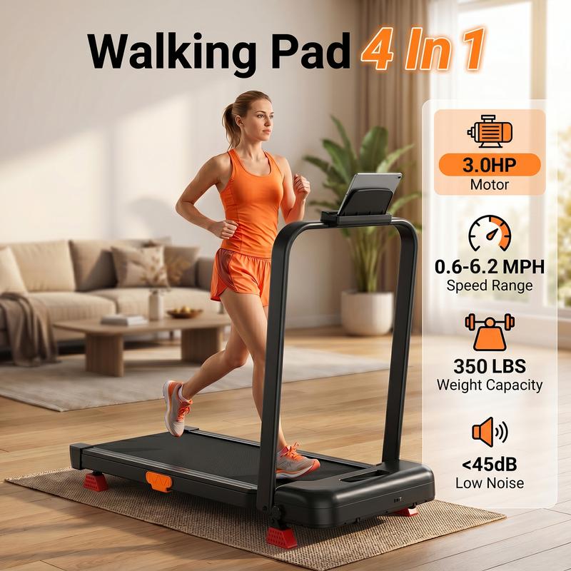 Tapis de Marche Pliable 4 en 1 avec Inclinaison – Marche, Jogging et Course