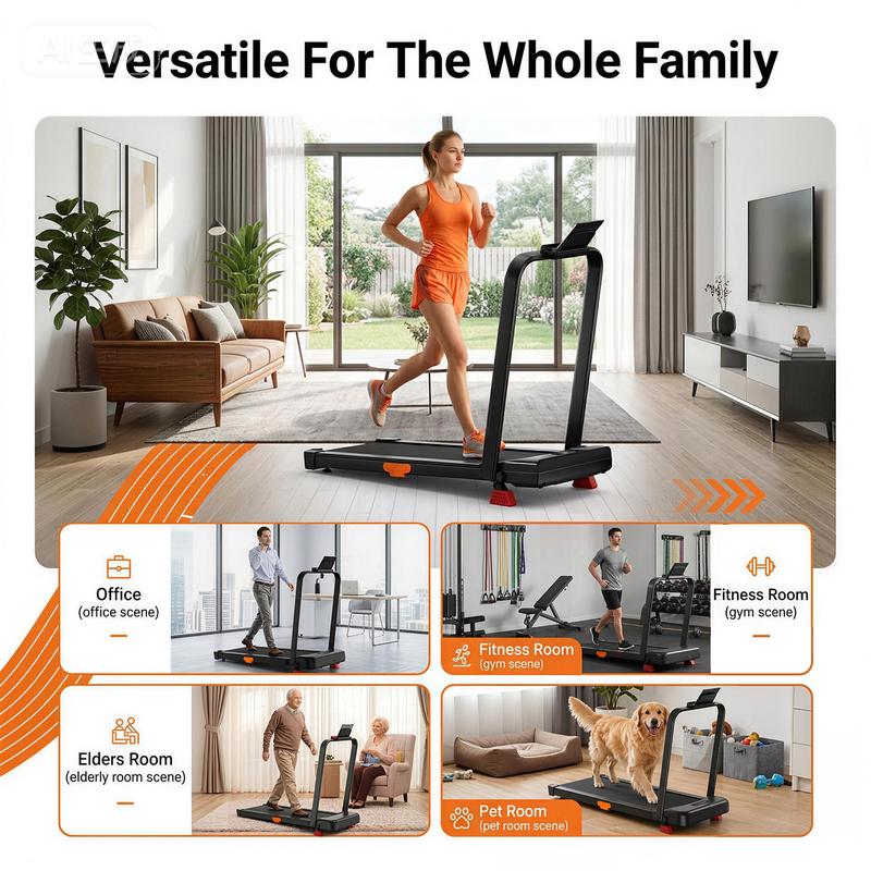 Tapis de Marche Pliable 4 en 1 avec Inclinaison – Marche, Jogging et Course